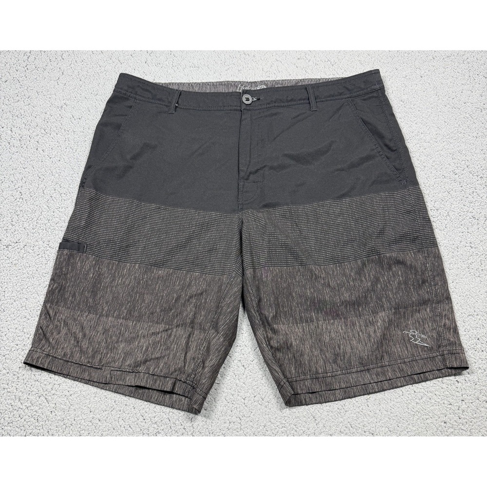 Da Hui Hybrid‎ Collection Shorts Mens 36 Gray Chino Microfiber Drawstring